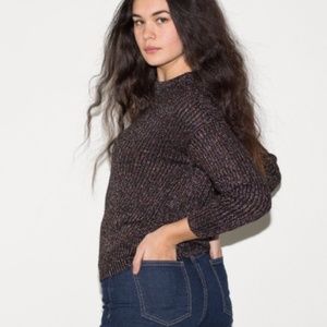 american apparel metallic fisherman sweater